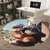 1pc Anime Cartoon Design Round Carpet  Office Chair Mat, NonSlip Rug for Home Decor