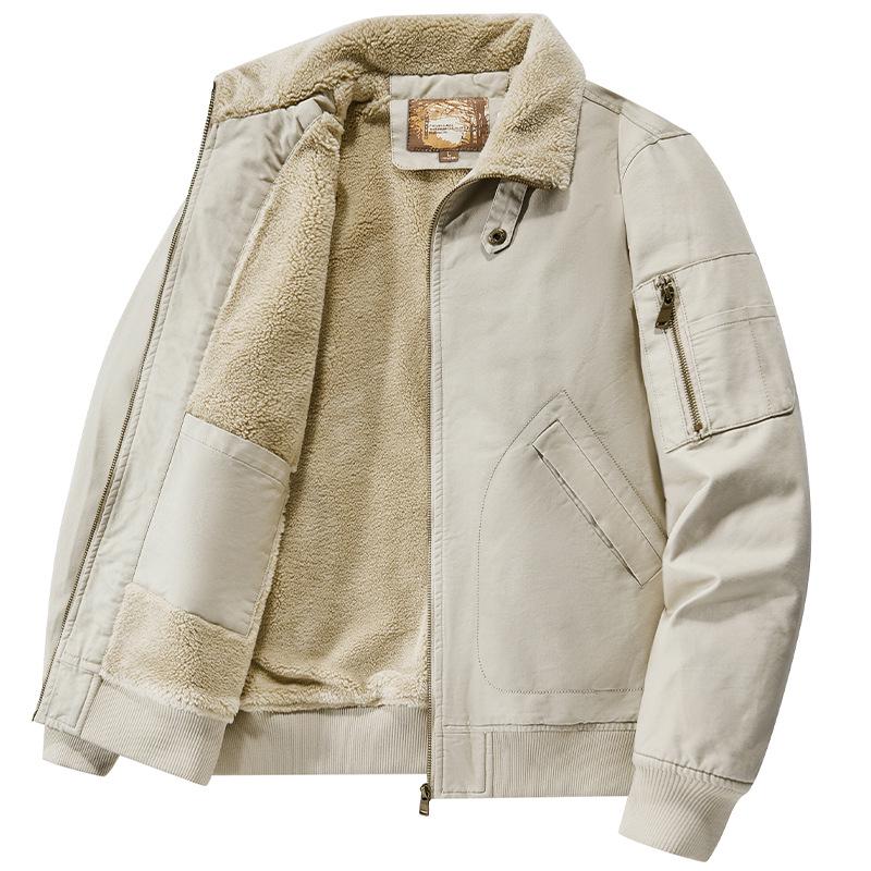 "Men's Casual Plus Velvet Thickened Cotton Jacket - Fashion New Style 1811A"