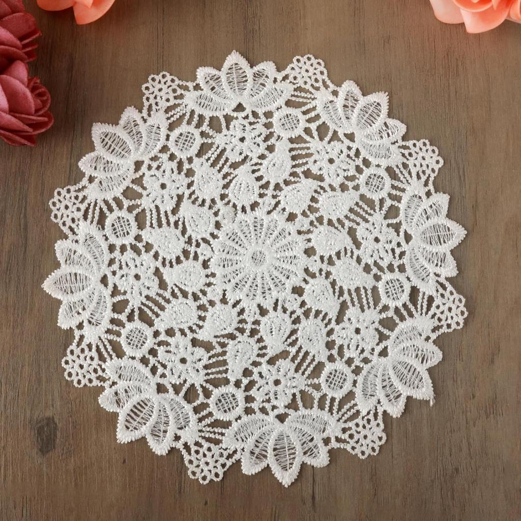 White Vintage Crochet Doilies 6 Inches Round Cotton Handmade Lace Placemats Doilies for Tables Kitchen Dining Room Party Wedding Birthday Dressers