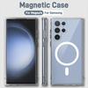 Samsung Galaxy S22 S23 S24 S25 Ultra Transparent Case Wireless Charging Magnetic Shockproof Anti-Slip Cover