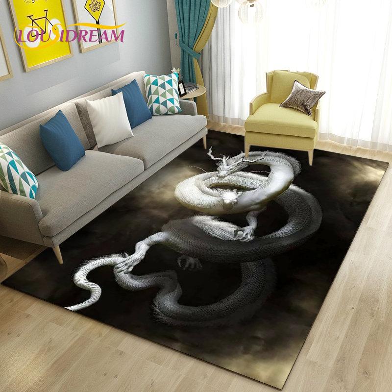 3D Cartoon Dragon Area Rug Large,Carpet Rug for Living Room Bedroom Sofa Doormat Kitchen Decoration,kid Play Non-slip Floor Mat