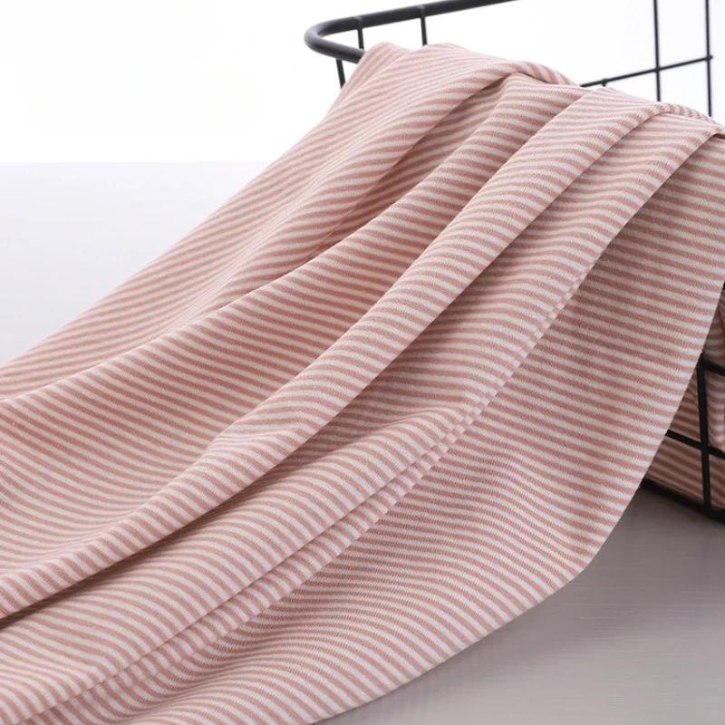 100% Cotton Knitting Elastic Fabric Wide 1mm Stripe DIY Sewing Clothing Cloth 100x170cm 100% Tissu Hometextile Tela Sewing