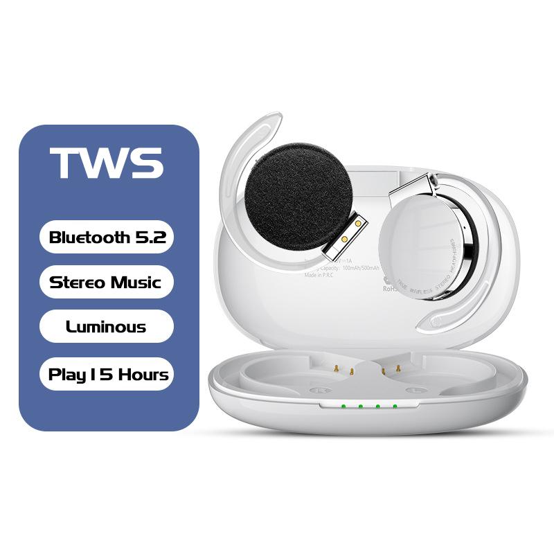 VAORLO Спортивные наушники TWS, светящиеся наушники-крючки, IPX5, водонепроницаемые, ENC, стереогарнитура с шумоподавлением, Bluetooth 5,2, безболезненное ношение