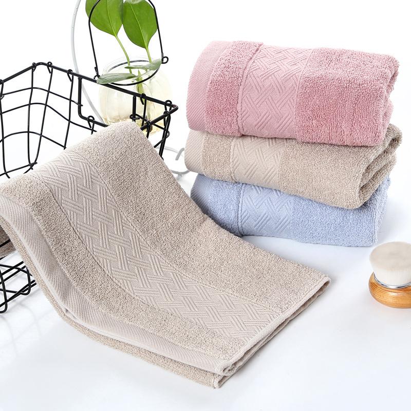 Plain Jacquard Cotton Towel Thickened Face Towel Water-absorbing Household Towel Pure Cotton Towel