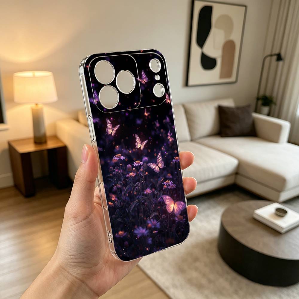 Glow in the dark Butterfly Gift Phone Case For iPhone 17 16 15 14 13 12 11 Mini Pro Max Plus Transparent Cover