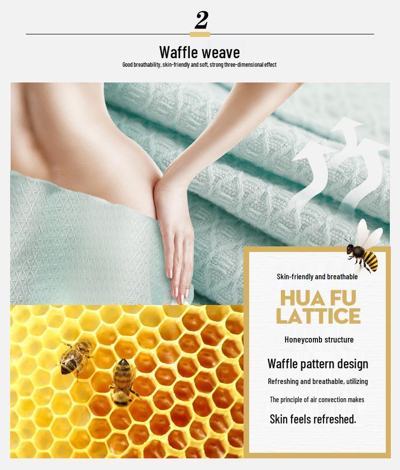 Унисекс Вафельный Хлопковый Халат - Легкая Летняя Домашняя Одежда