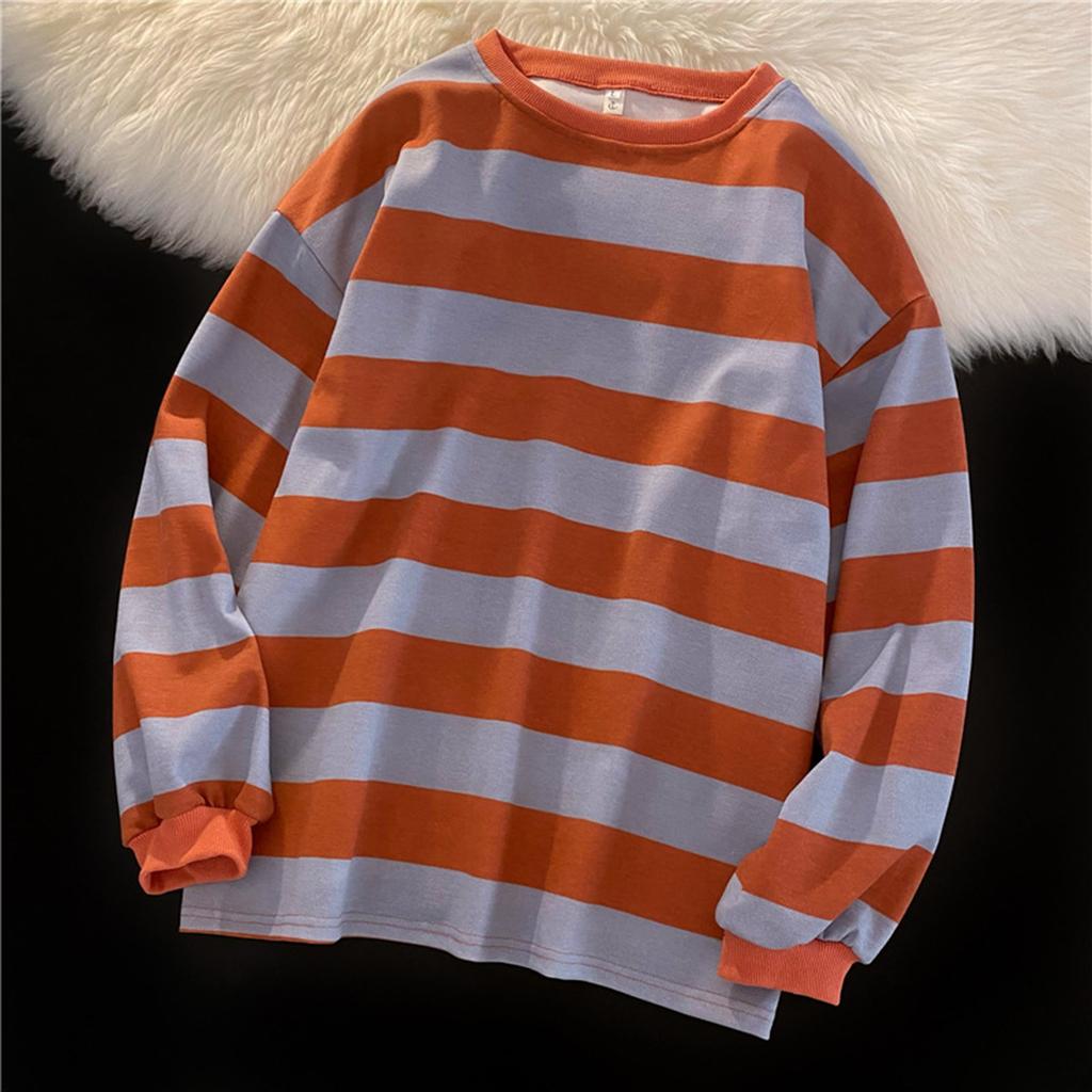 Женская весенняя полосатая длинная толстовка с люрексом, свободный верх