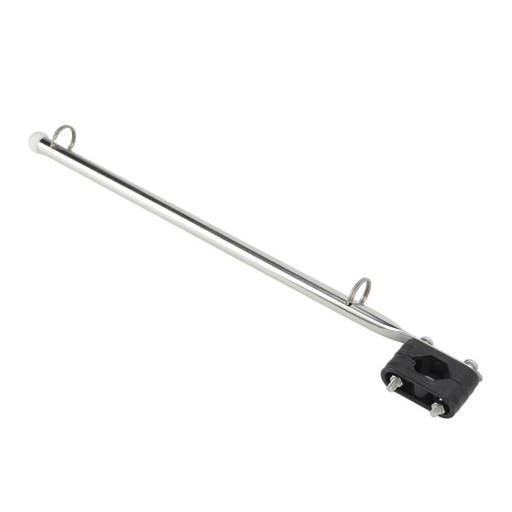 Silver Marine Flag Pole 390mm Flagpole Flag Holder Stand Rail Type Flag Pole Boats
