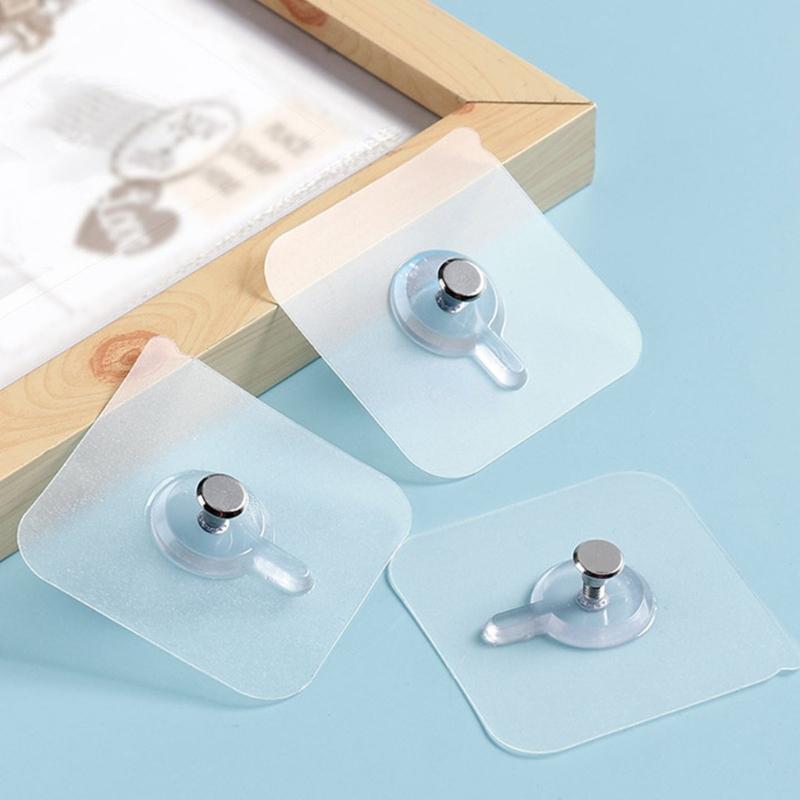 10Pcs White Adhesive Hooks Without Tool Installation Functional Bathroom Kitchen Organizers for Small Space Livings