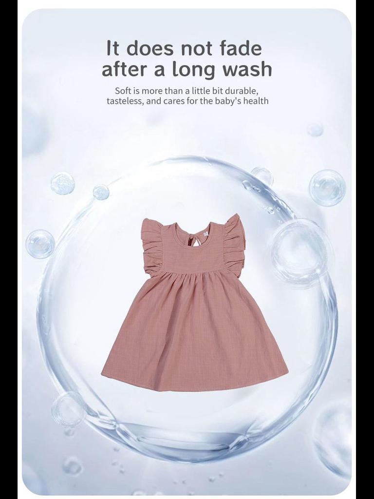 Платье принцессы с рукавами-крылышками для девочек, однотонное, с завязкой на воротнике сзади