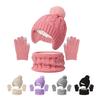 Набор из 3 предметов: детская шапка, шарф, перчатки. Цветная шапка с текстурой «косичка», утолщенная плюшевая подкладка, гетра для шеи, вязаные перчатки.