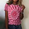 Women's T-Shirts Fashion 3d Floral Printing T Shirt Casual Tees Summer Clothing Basic Female Tops Print Oversized Pullover