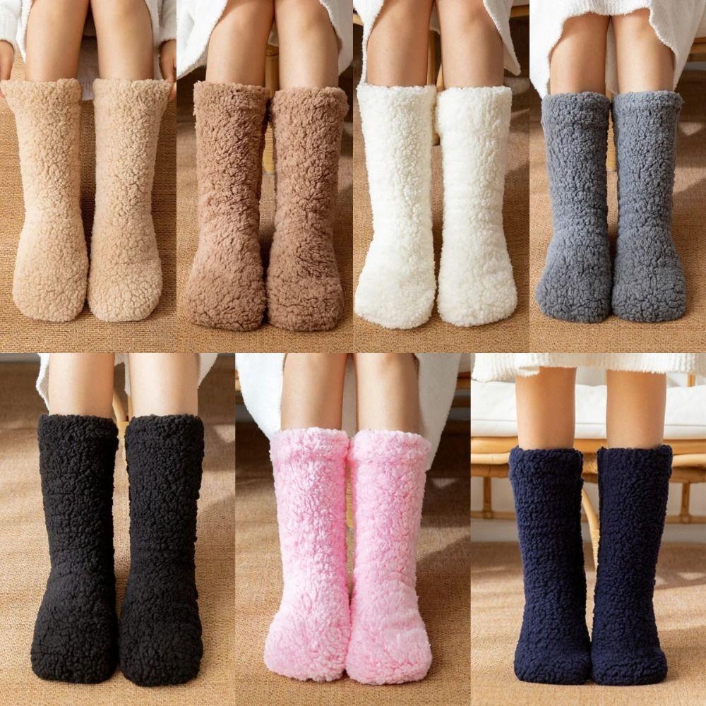 Plush Thickened Floor Socks Fluffy Sleeping Slipper Socks Kawaii Thick Thermal Socks  Indoor
