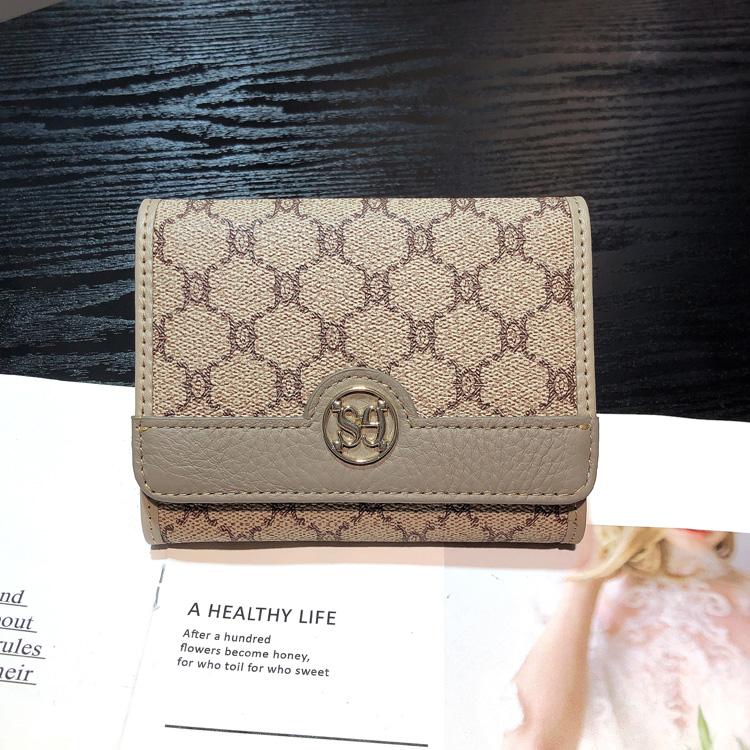 2025 New Two-tone Short Wallet Genuine Leather Women Wallets Luxury Cowhide Trifold Purse Branded Design Triumphal Arch Billfold