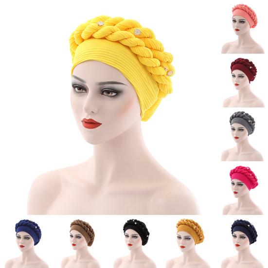 Turban Cap Flower Braids Headdress Lightweight Twist Headwrap Party Accessories
