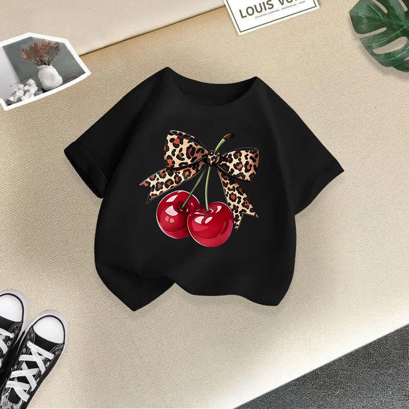 Children's Casual Short-sleeved T-shirt - Summer Girl's Cute Cherry T-shirt
