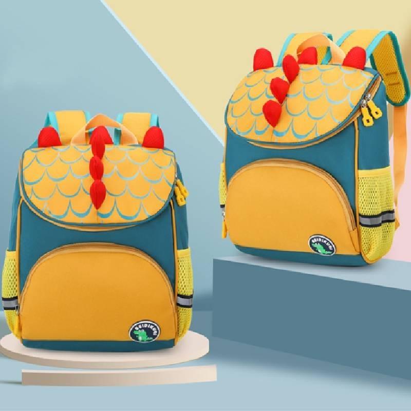 Cute Waterproof Nylon Dinosaur Backpack For Kindergarten Students And Toddlers