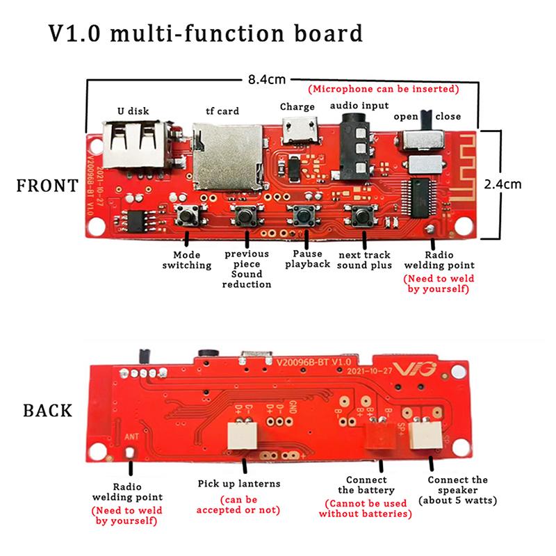 Многофункциональная Bluetooth Аудио Плата Bluetooth Модуль Плата Усилителя Diy Bluetooth Модуль Многофункциональный Фонарь