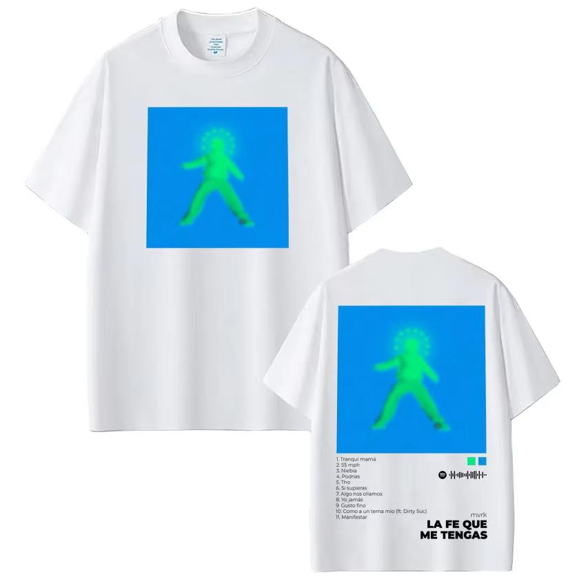Rapper Mvrk La Fe Que Me Tengas Album Print Tshirt Men Women Fashion Tshirt Casual pure Cotton ONeck Tshirts Streetwear