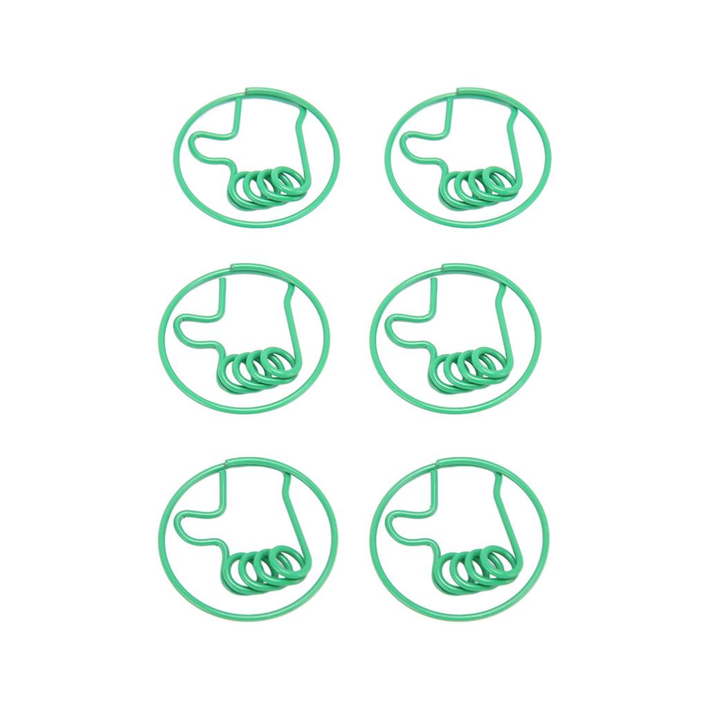 100 шт. Милые скрепки для бумаги в виде зеленого большого пальца вверх, противоскользящие, с сильным зажимом, необычные скрепки для работы, учебы, дома