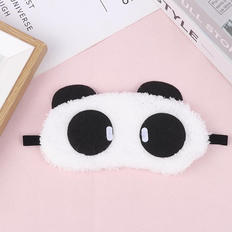 Cute Design Accessories Plush Panda Face Eye Mask Travel Sleeping Soft Eyeshade Portable Sleeping Cover