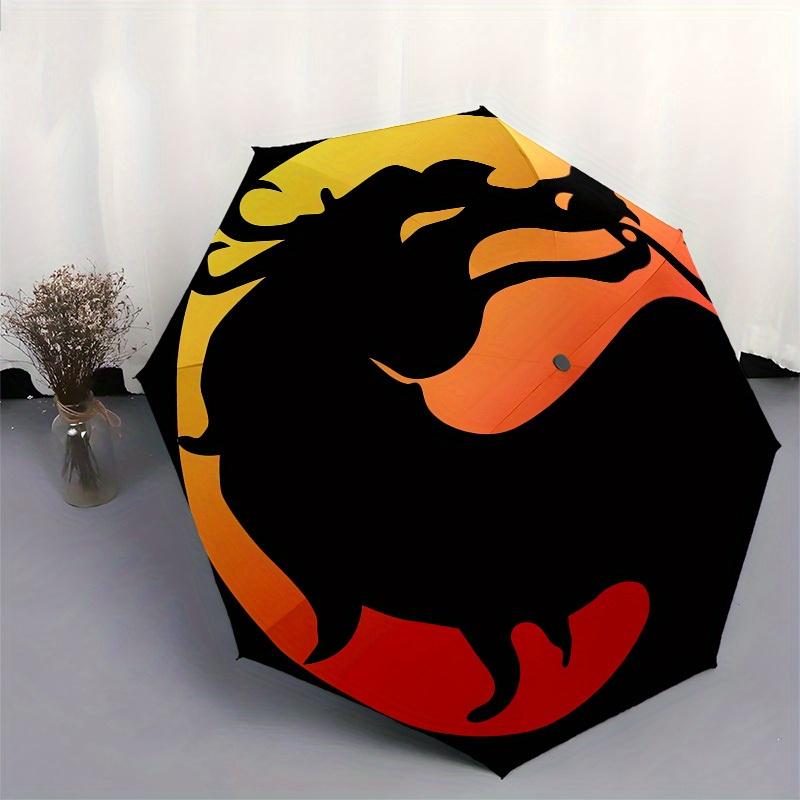 1pc Mortal Kombat Dragon Logo Umbrella with Plastic Handle,Suitable for All Seasons Home Travel Outdoor UmbrellaM1094