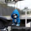 Hoodie Skull Acrylic Hanging Decoration Home Indoor Christmas Tree Car Rearview Mirror 2D Flat Dog Cat Hanging Ornament Cartoon Animal Pendant