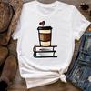 (Asian Size) Women Print Tee Top Book Coffee Style Trend 90s  Fashion T Shirt Woman Female T Clothing Short Sleeve Graphic T-shirts