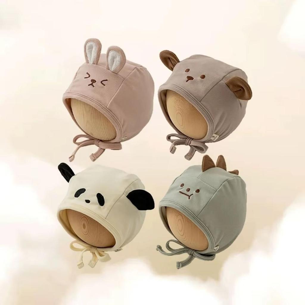 Милая мультяшная шапка для защиты ушей младенца, весенне-осенняя теплая шапка-бини для мальчика, девочки, уличная ветрозащитная шапка с ушками для младенца