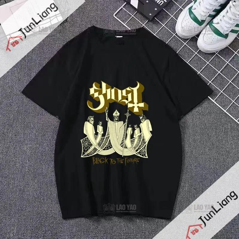 Футболка Ghost Band Unisex's Funny Unisexga Shirt Unisex Japanese Street Casual Unisexga Clothing