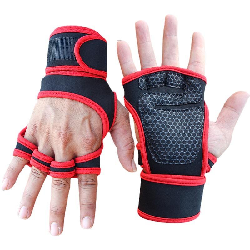 Cycling Gloves Weightlifting Training for Men Women Fitness Sports Body Building Gymnastics Gym Hand Wrist Palm Protector Gloves