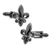Черные запонки Fleur de Lis Lily Crest Запонки Запонки n00911