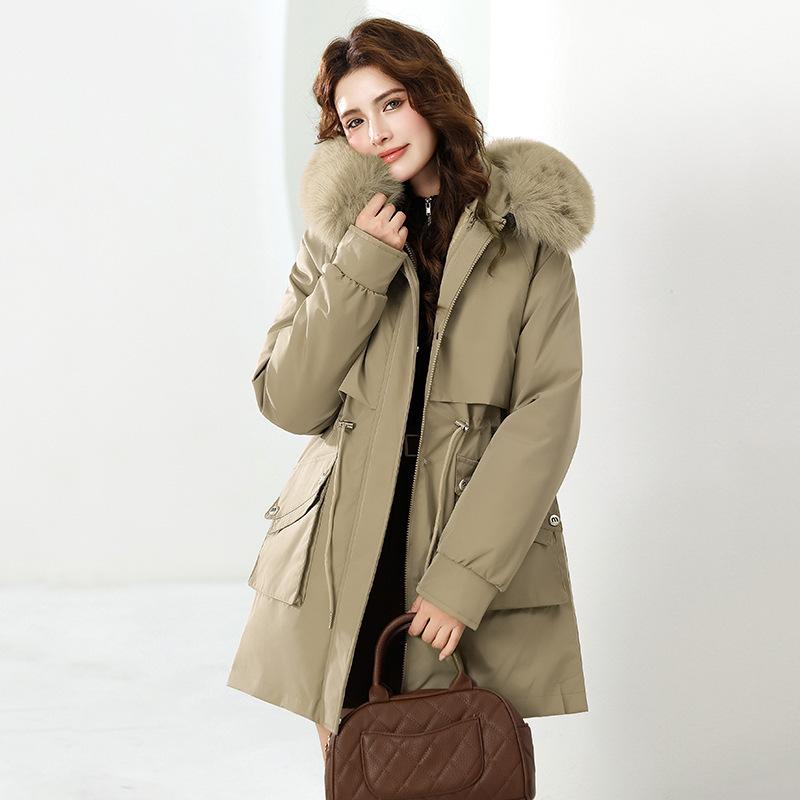 Одно платье три варианта носки живой съемный пирог преодолеть женскую новую термохлопковую одежду хлопковое пальто новый пирог преодолеть