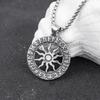 Titanium Steel Retro Sunflower Necklace Personalized Hip Hop Wind and Fire Wheel Pendant