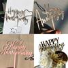 10 Pcs Happy Anniversary Cake Toppers Color Flowers Acrylic Cake Topper Flags Wedding Valentine's Party Cake Dessert Decorations