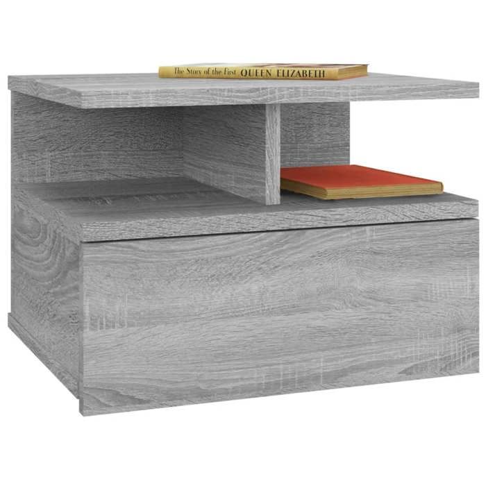 Maison Exclusive - Tables de chevet flottantes 2 pcs Sonoma gris 40x31x27 cm