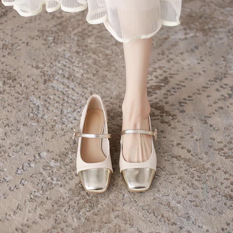Туфли Мэри Джейн из маленькой кожи женские 2024 новые весенне-осенние феи ветер с юбкой вечерний бриз нежные туфли французские на низком каблуке одинарные туфли