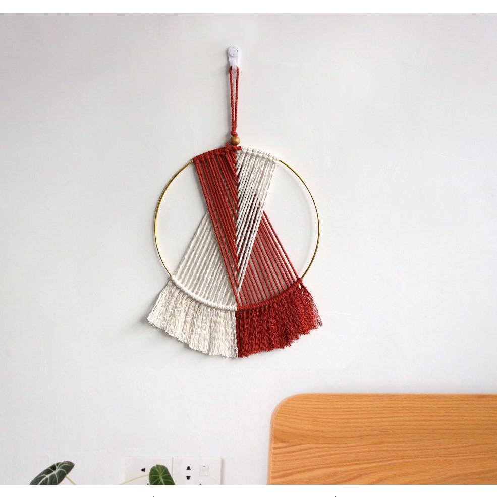 Тканый вручную гобелен из хлопковой веревки «Рассвет Закат» для декора комнаты