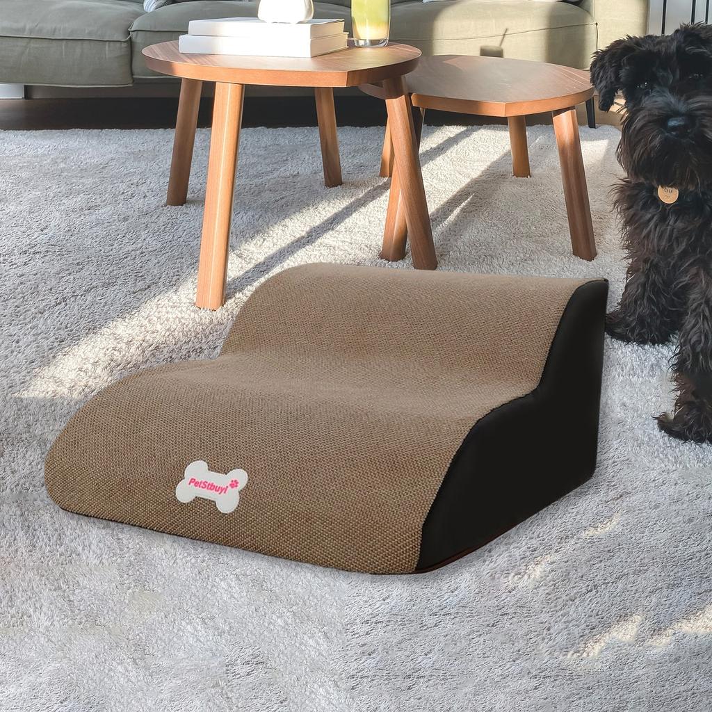 Лестница для собак, пандус для домашних животных, моющаяся, нескользящая, съемная, ступеньки для кошек и щенков, 2 ступеньки, пандус для высокой кровати, дивана в помещении.