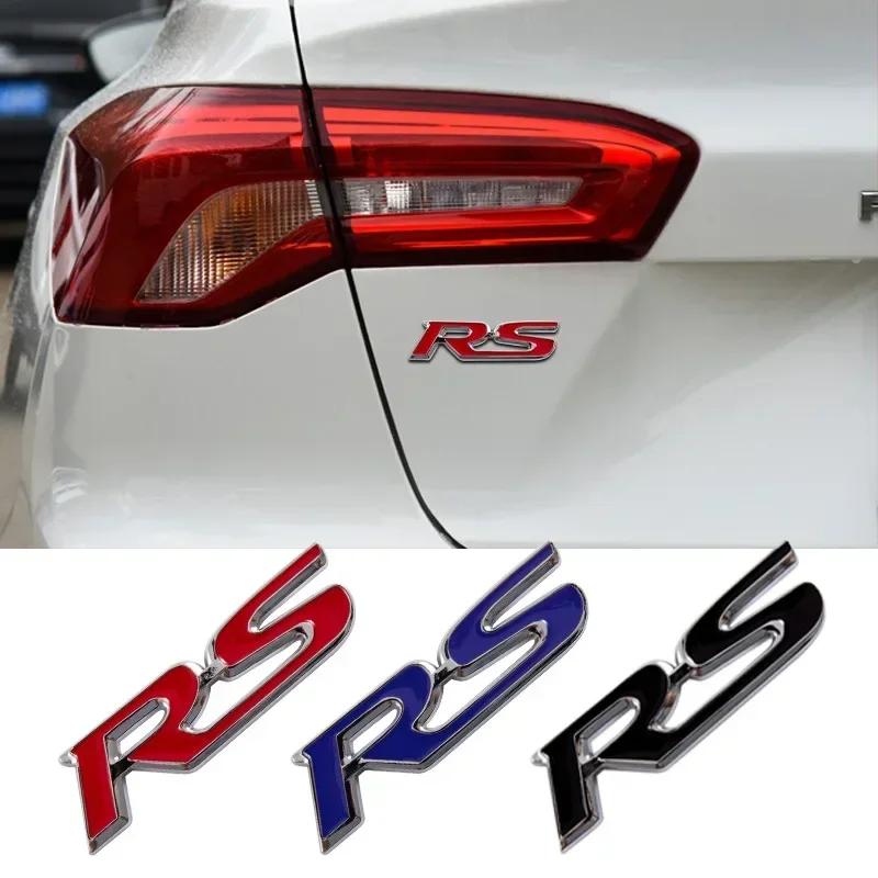 3D Metal RS Logo Emblem Rear Fender Trunk Badge Sticker For FIT Jazz Civic HRV Jade Front Grille Emblem Car Acceessories