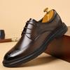 High-End Fashionable Men's Lace Up Dress Shoes Cow Leather Top Layer Rubber Outsole Young Business Suit Shoes For Men