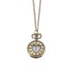 Vintage Pocket Watch Bronze Color Quartz Watch Cool Chain Hollow Love Heart Watches Necklace Pendant Gifts For Women Man