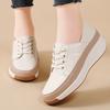 Fashion Platform Shoes Women's Sneakers 2025 New Single Shoe Wedges Casual Shoes Woman Lace Up Anti Slip Casual Shoes Zapatos De Mujer
