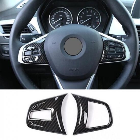 Steering Wheel 2018- Fit For BMW X2 F39 Carbon Fiber Button Frame Cover Trim