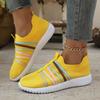 Fashion Colorful Strap Breathable Knitted Flats Women 2025 Summer Hollow Out Soft Bottom Mesh Slip On Casual Shoes Woman Plus Size