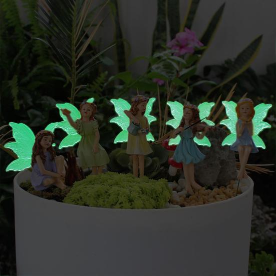5 шт. Мини-фигурки фей, смоляные цветочные феи, украшение для цветочного горшка, крошечные вставки
