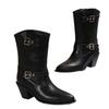 New Medium Boots Women's Pointed Wind Belt Buckle Knight Boots Sleeve Thick-soled Women's Boots