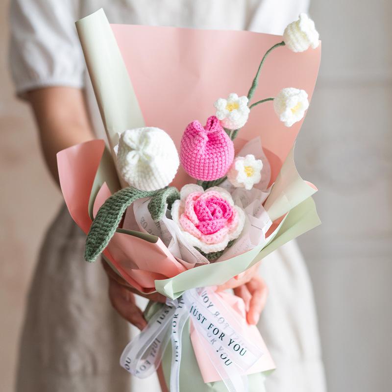 Handmade Wool Flower Bouquet Diy Crochet Material Package Knitting Bouquet Mother's Day Birthday Creative 520 Graduation Gift