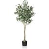 Plante Artificielle - CROSOFMI - Olivier 150cm - Résistant Aux Intempéries - Décoration Intérieure/Extérieure