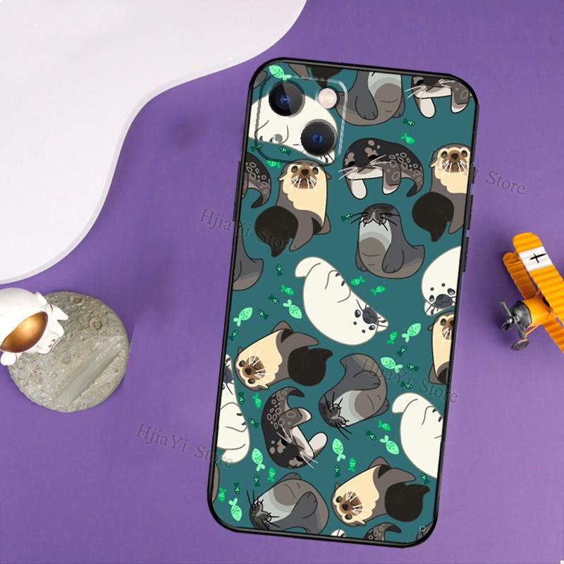 Чехол с детенышами тюленей для iPhone 14 13 Pro X XS Max XR 7 8 Plus Чехол для iPhone 14 12 Mini 11 Pro Max SE 2020